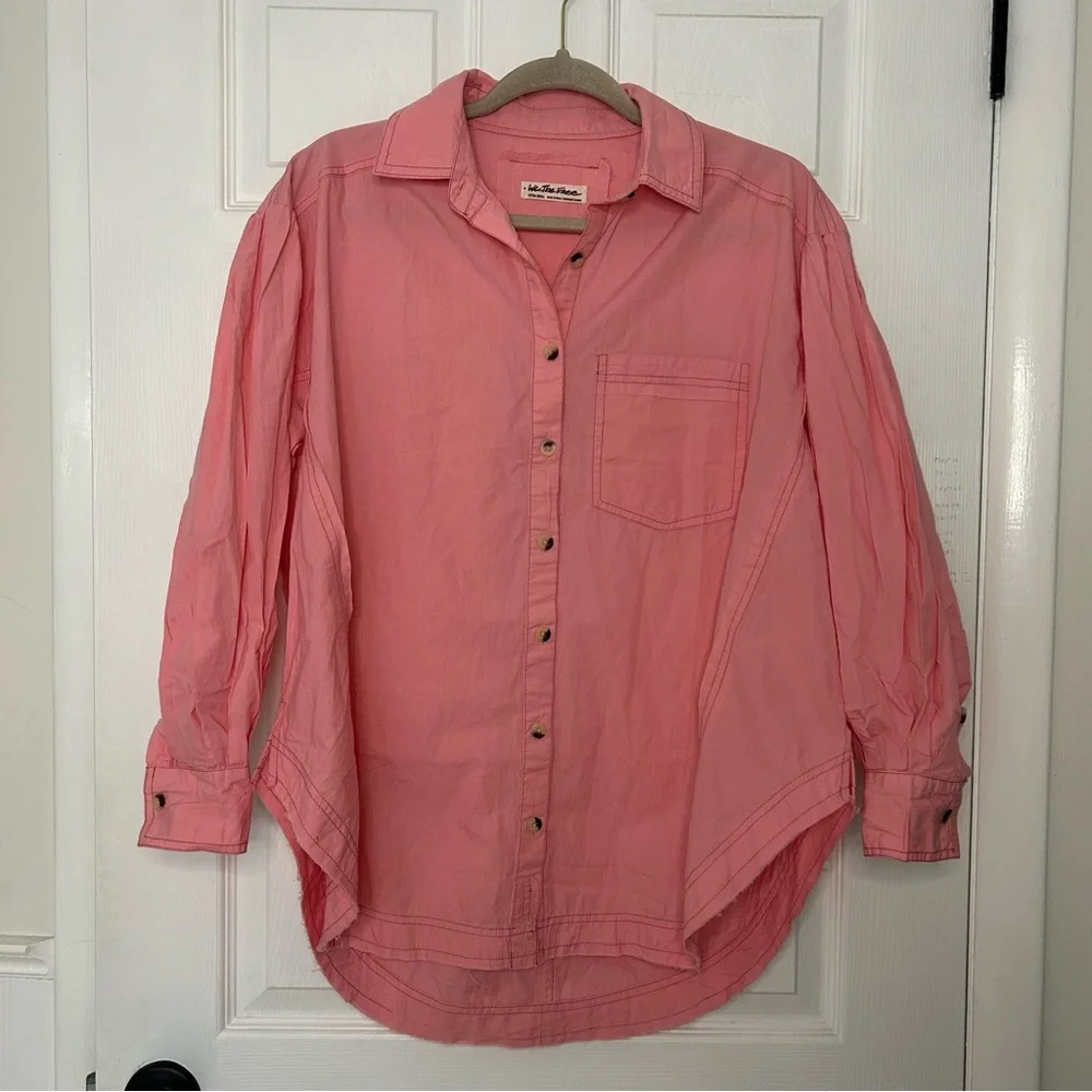 Free People Happy Hour Poplin Top